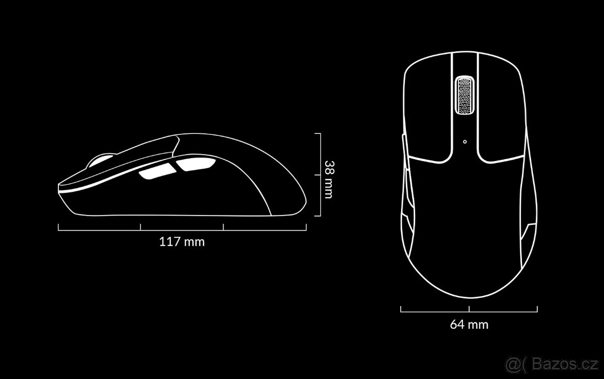 Keychron M2 Mini Wireless Mouse (PixArt 3950, až 8K 30.000) - 12