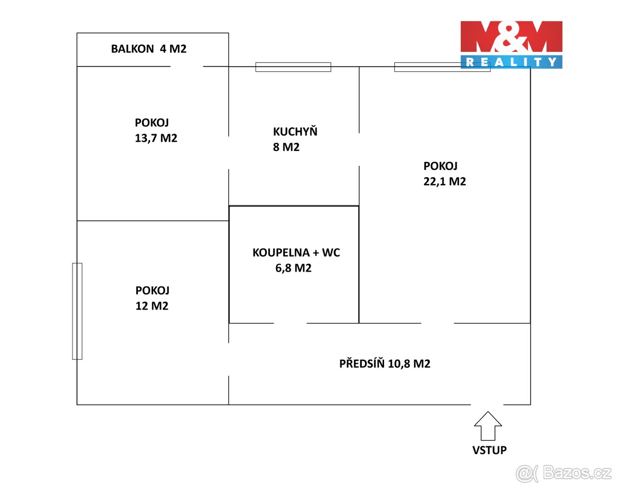Prodej bytu 3+1, 77 m², Orlová, ul. F. S. Tůmy - 12