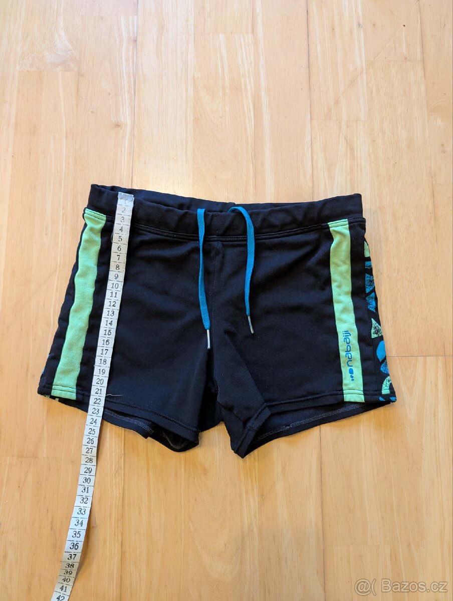 3 ks chlapecké plavky vel.146-152 modré, 6-9 let černé - 12