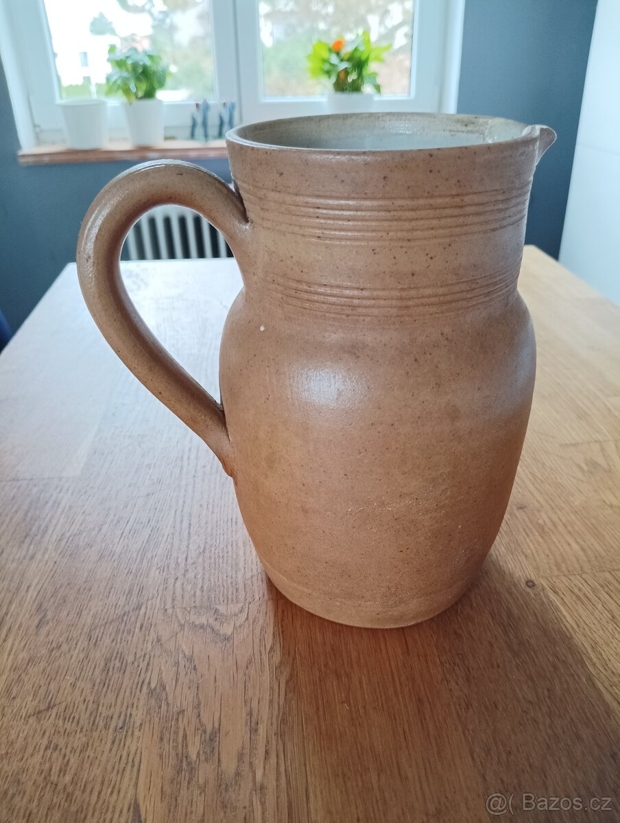KAMENINOVÝ DŽBÁN GRES DU BERRY RUČNĚ VYROBENÝ - FRANCIE - 12