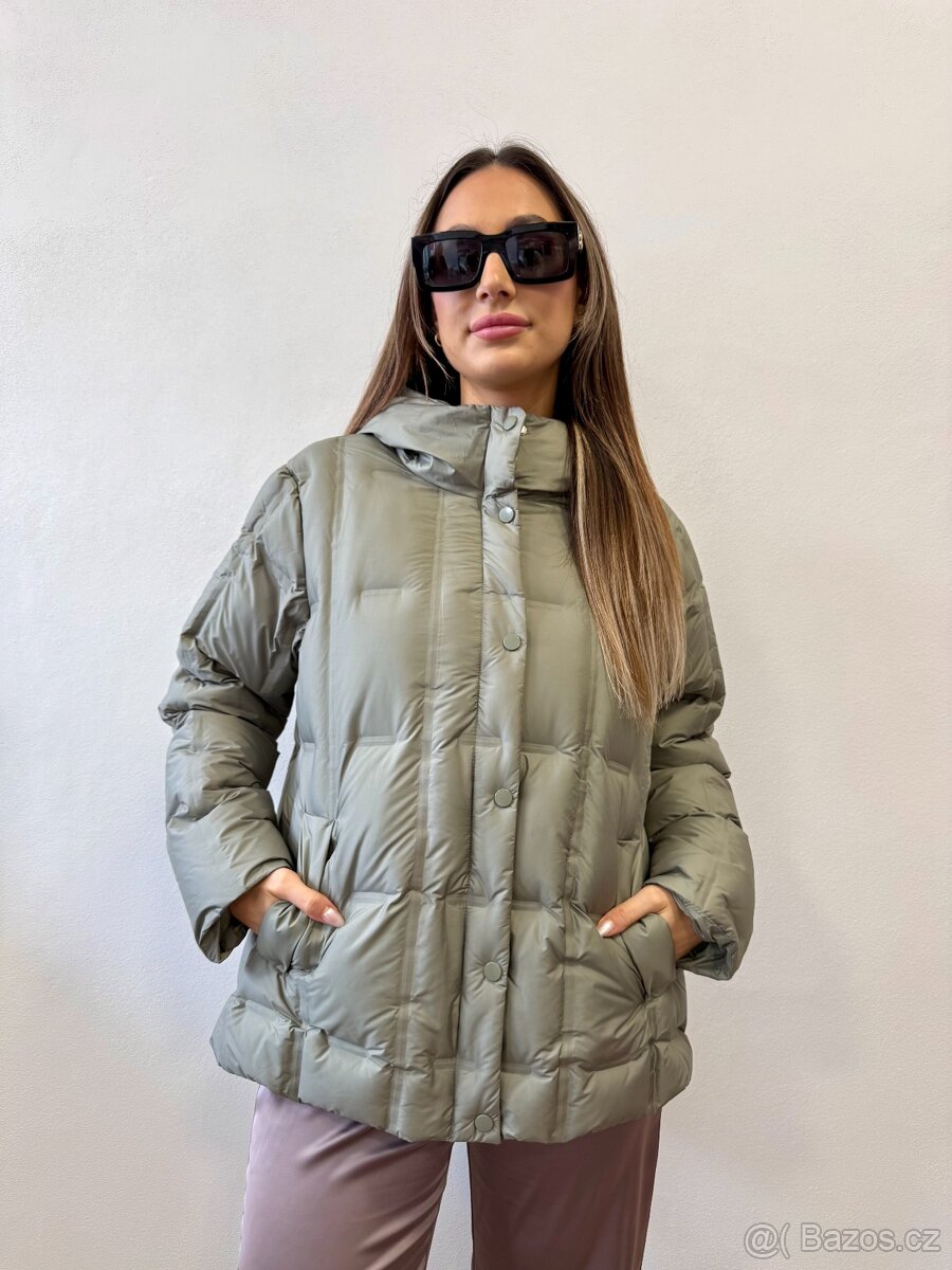 Lehká perová bunda s kapuci , nová - 12