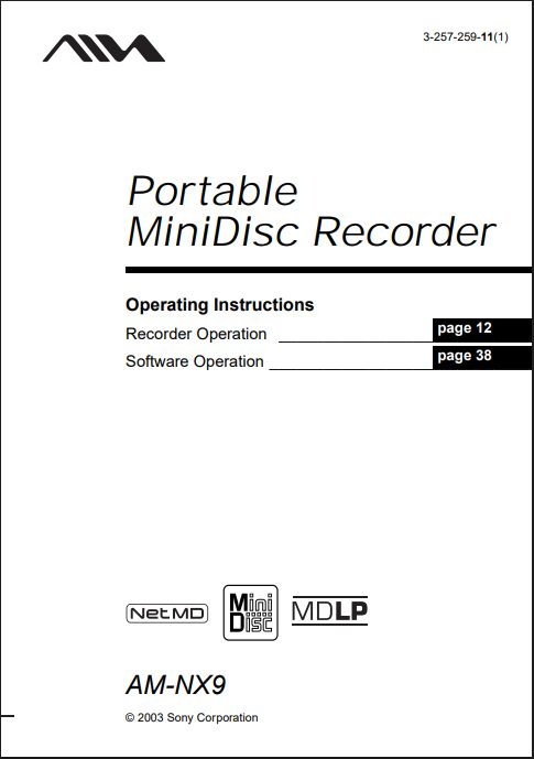 Minidisc Aiwa, AM-NX9, NET MD, MDLP, MD disky, manual - 12