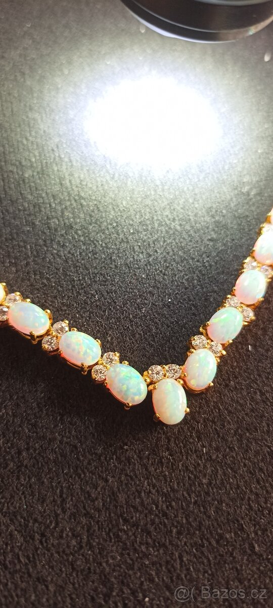 LUXUSNÍ VINTAGE SET S AUSTRALSKÝMI OPÁLY – ZNAČENÍ 18K – 60 - 12