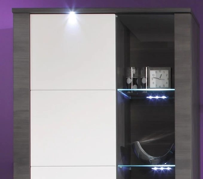 Obývací stěna - šedá / matná bílá - 12