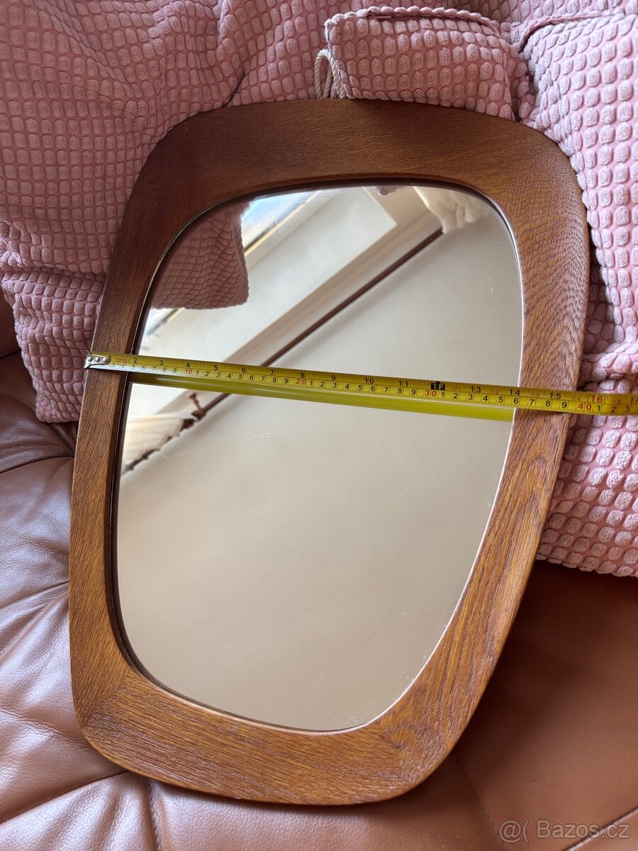 Dánské zrcadlo Teak Mid century - 12