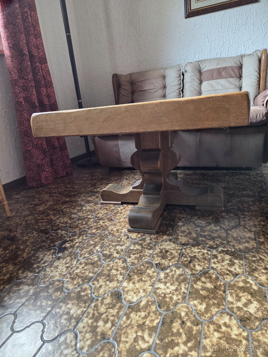 Stará kožená sedací souprava + stůl / set za odvoz - 12