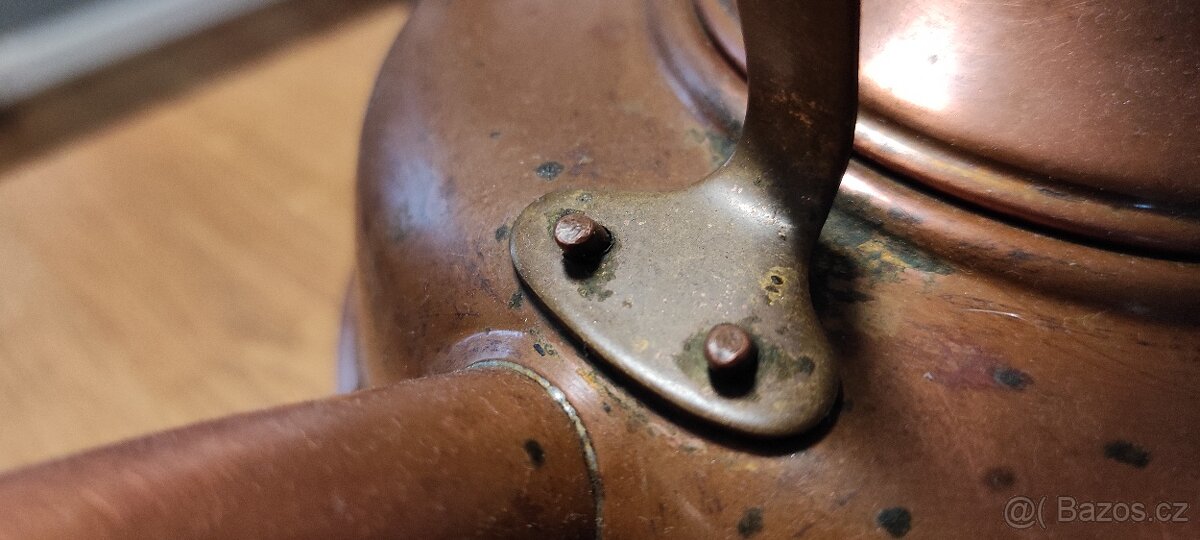 STAROŽITNÁ SECESNÍ MĚDĚNÁ RYCHLOVARNÁ KONVICE SIMPLEX - 12