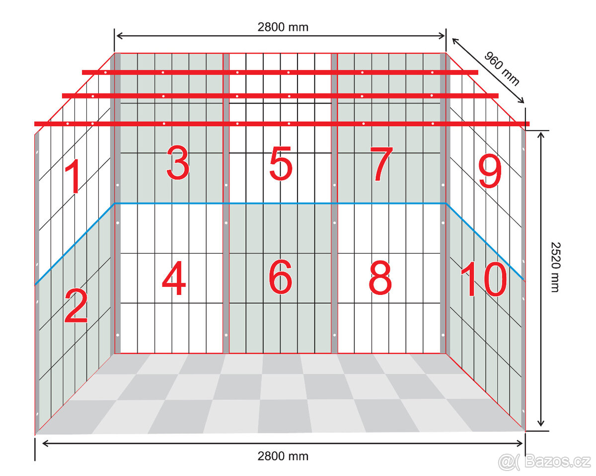 Ocelové mříže 1260x960 / 10 ks - 12