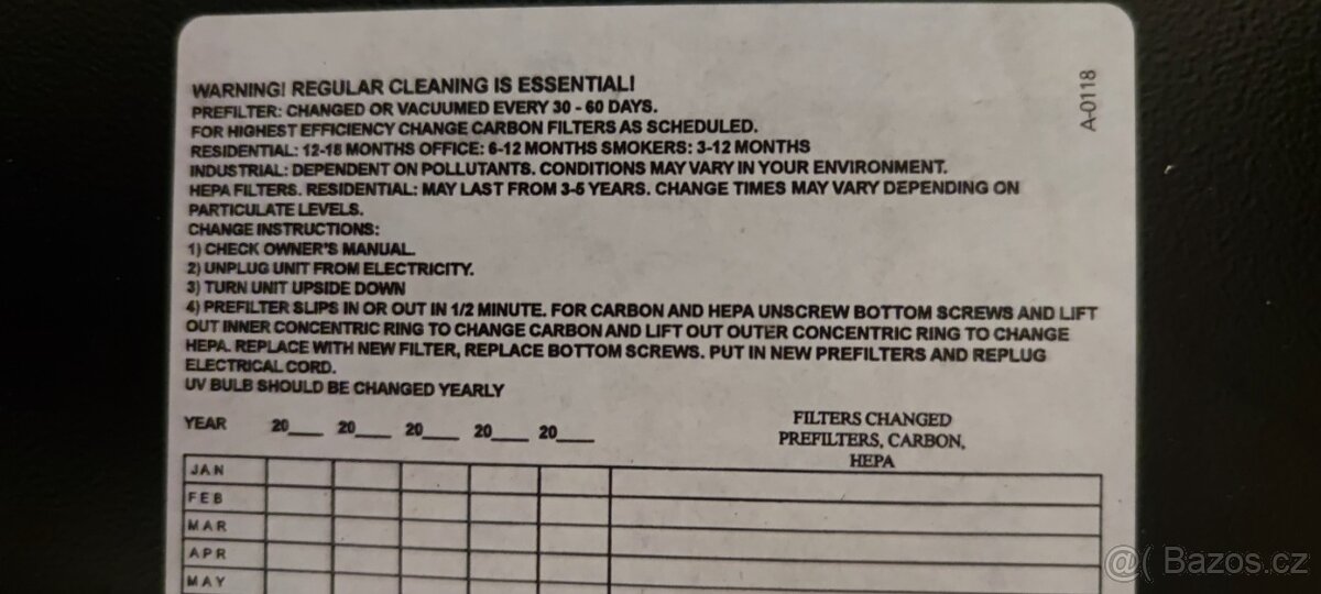 Čistička vzduchu AllerAir - 12