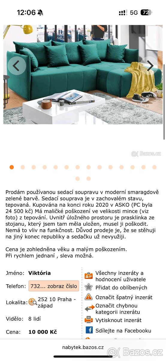 Rohová sedací souprava zelená - 12