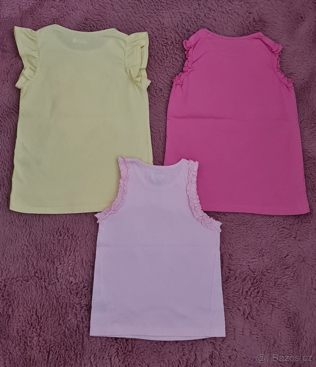 3 dívčí tílka PEPCO, lupilu vel. 110/116 - 12