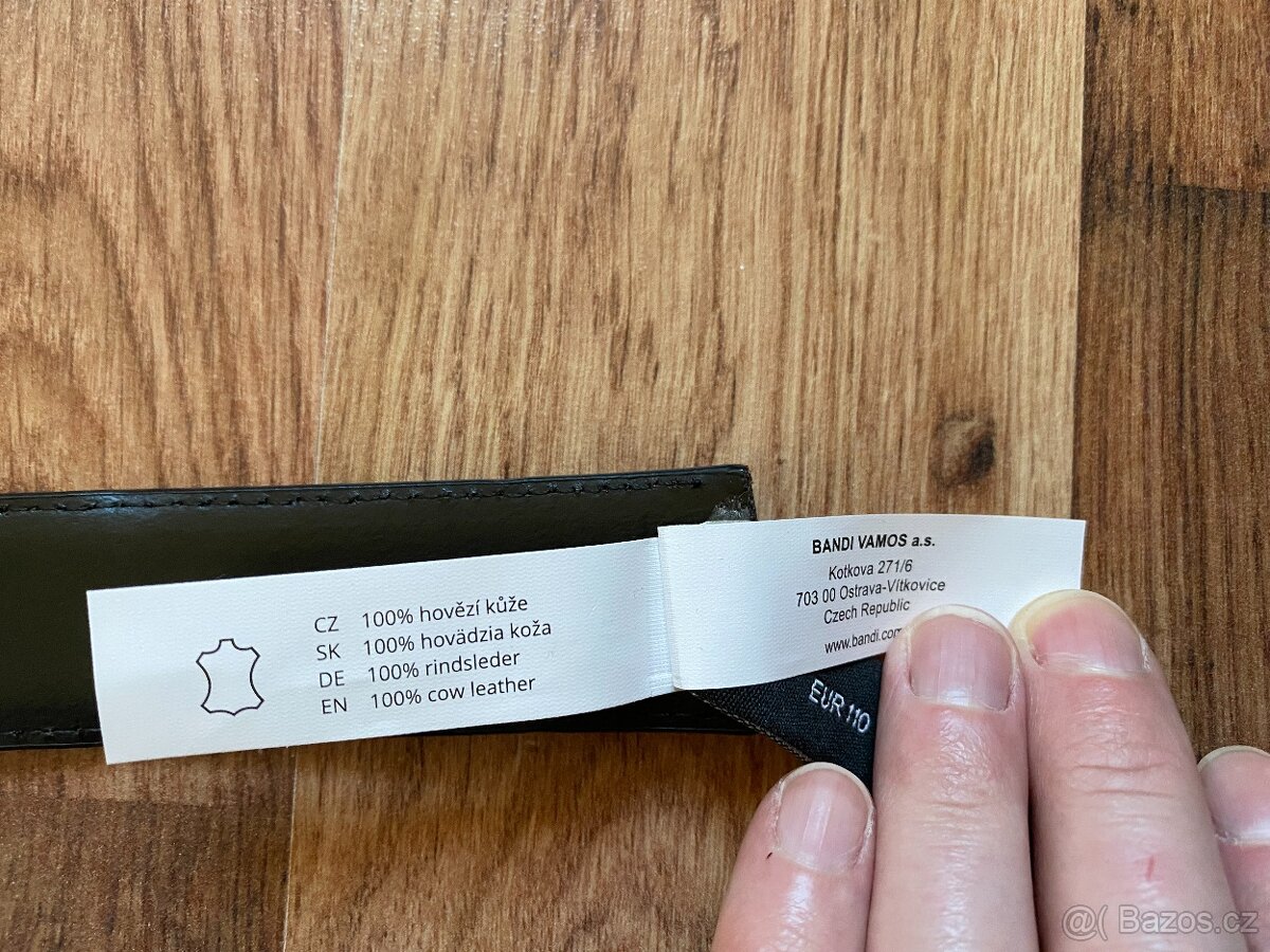 Nové pánské kožené opasky Bandi s aut. sponou - černý, hnědý - 12