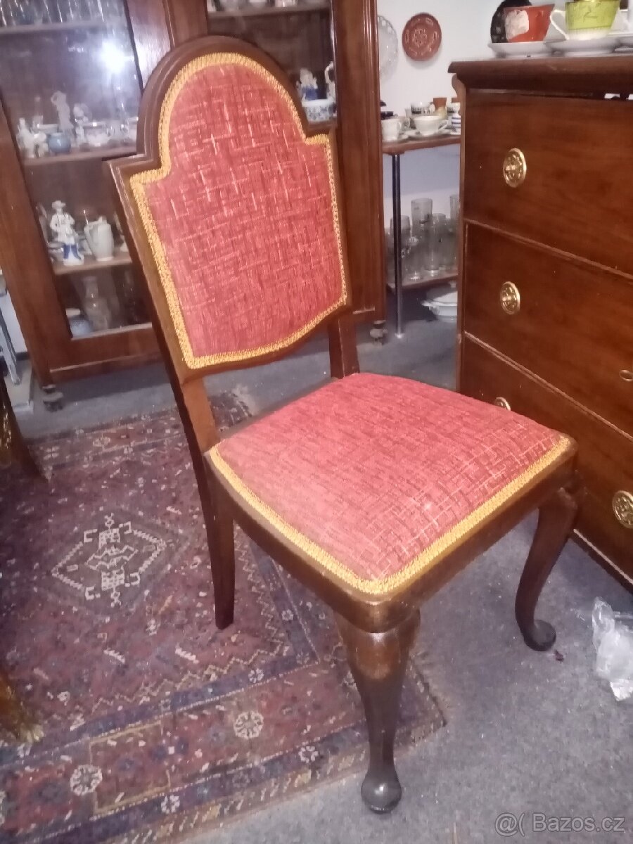 Starožitné židle 2ks masivní dub - 12