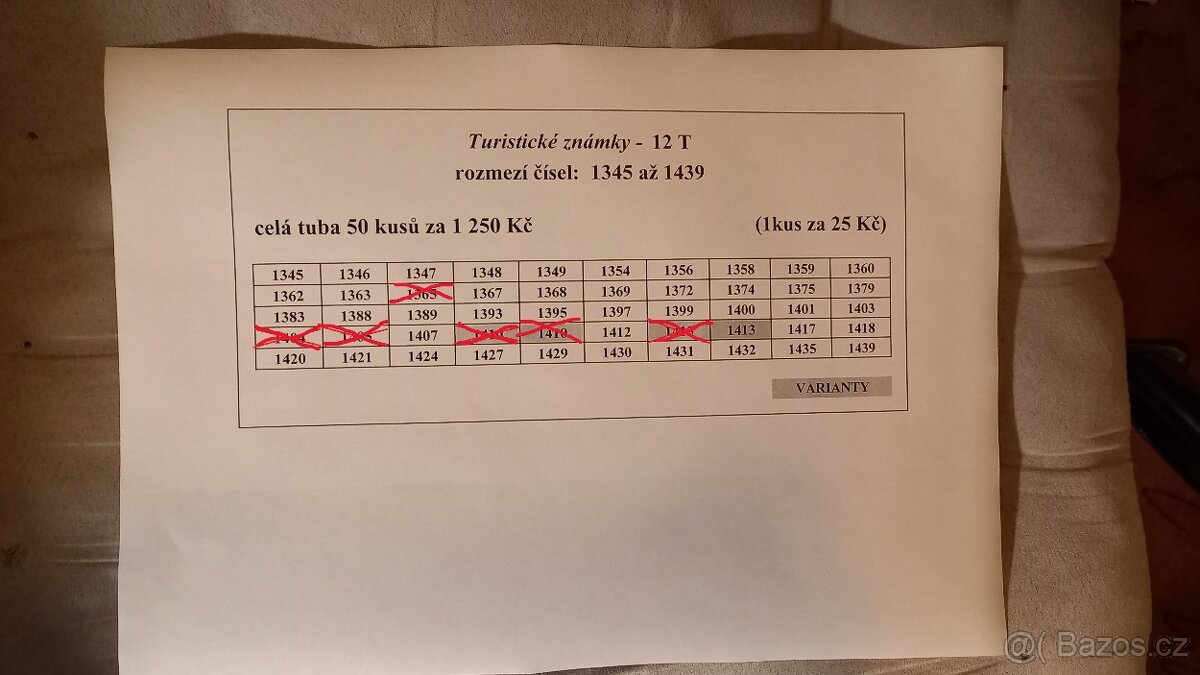 Turistické známky č. 1 - 2635 AKTUALIZACE 13.7.25 - 12
