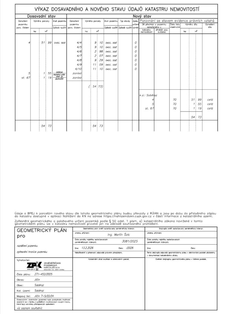 Prodej 5 stavebních pozemků - 5266m2 - 12