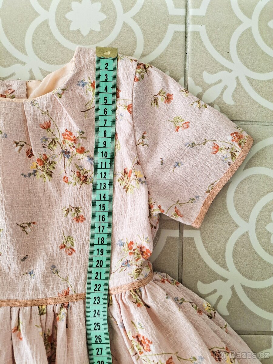 Nádherné šaty luční kvítí Next 104 růžové meruňkové - 12