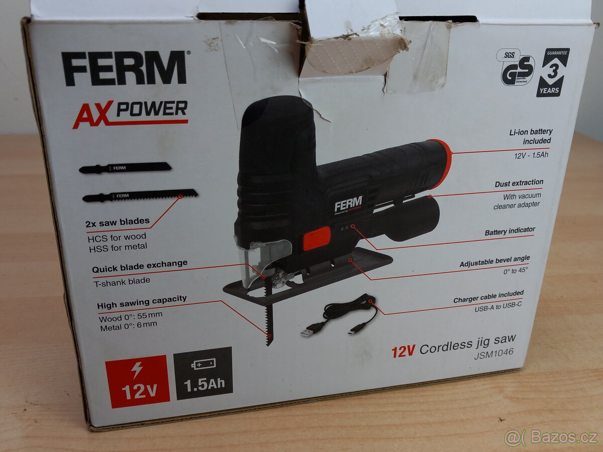 Akumulátorová přímočará pila FERM JSM 1046 - 12
