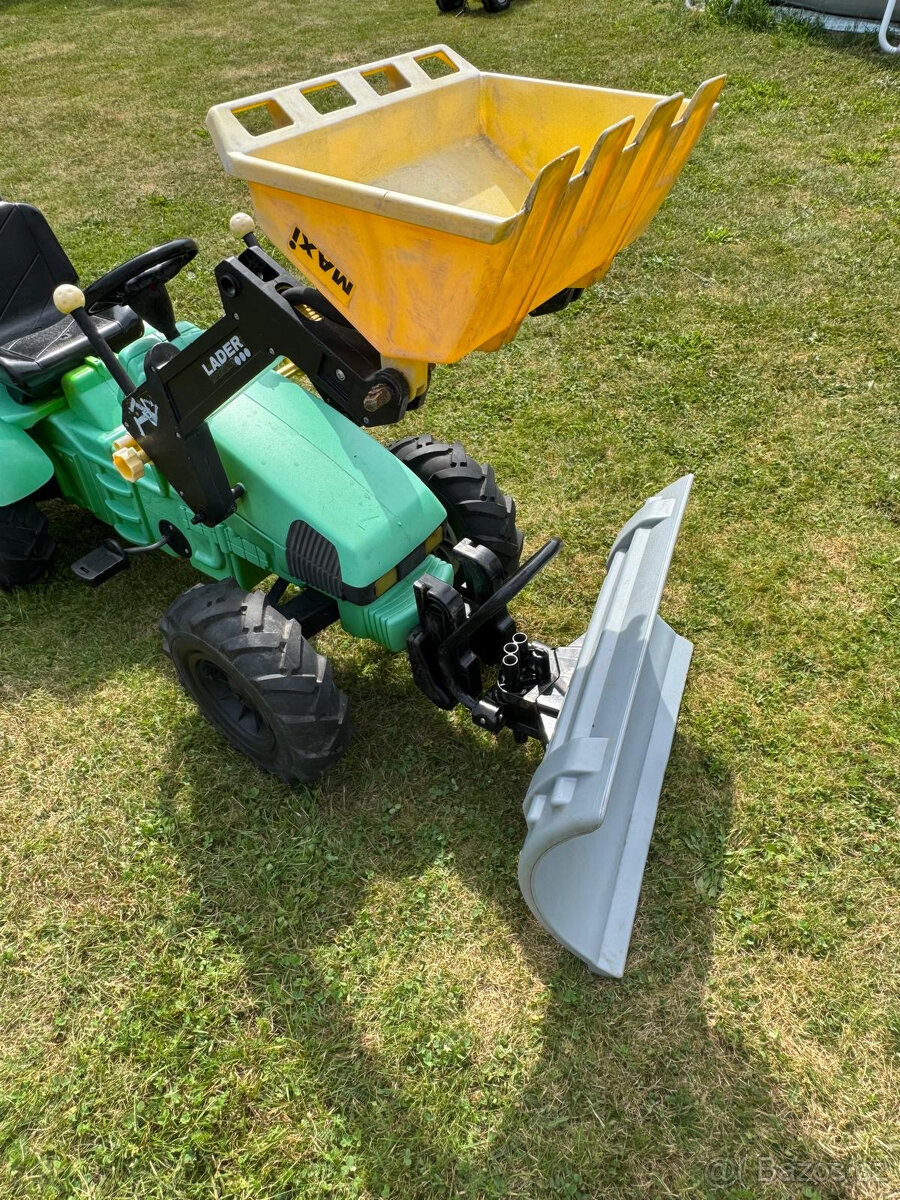 Šlapací traktor Rolly Toys nafukovací XXL + 2 vleky a pluh - 12