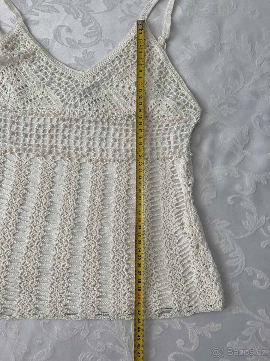 Morris - dáms. nové luxusní tílko s perličkami – XS/S? - 12