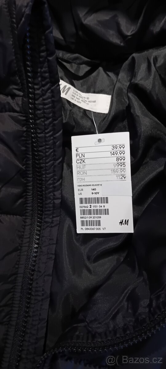 N.ová chlapecká zimní prošívaná bunda H&M vel.140 - 12