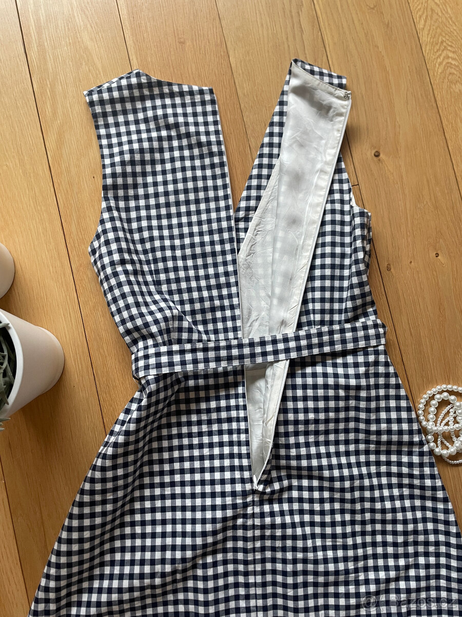 Kostkované tmavě modré bílé šaty Gant vel. 40 - 12