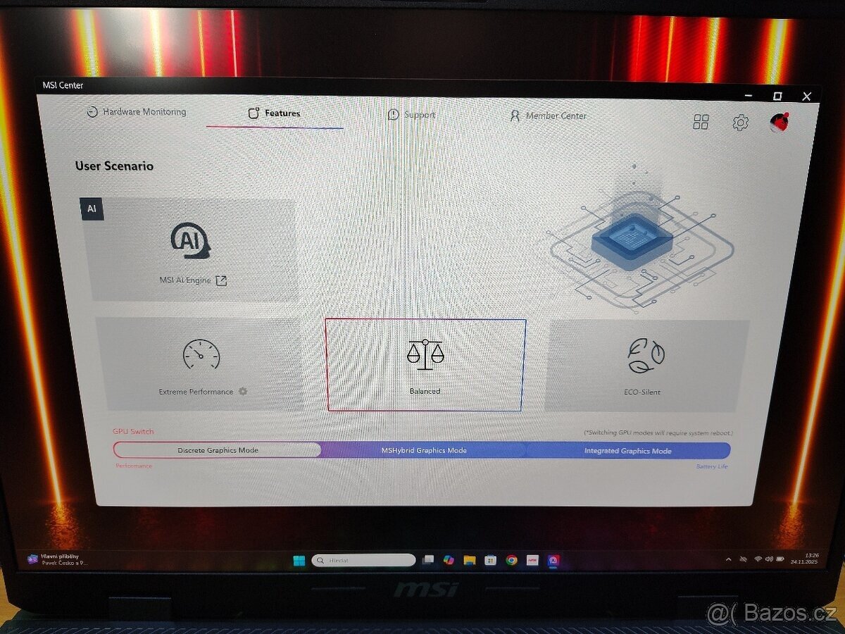 Nepoužitý 17" Sword,RTX-4070 Mux,i7-14th,QHD,1TB-ZÁRUKA-Top - 12