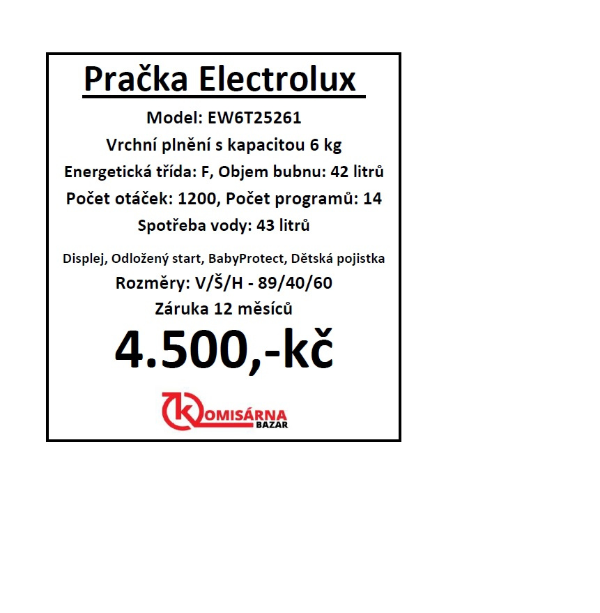 Použitá pračka Electrolux EW6T25261 se zárukou - 12