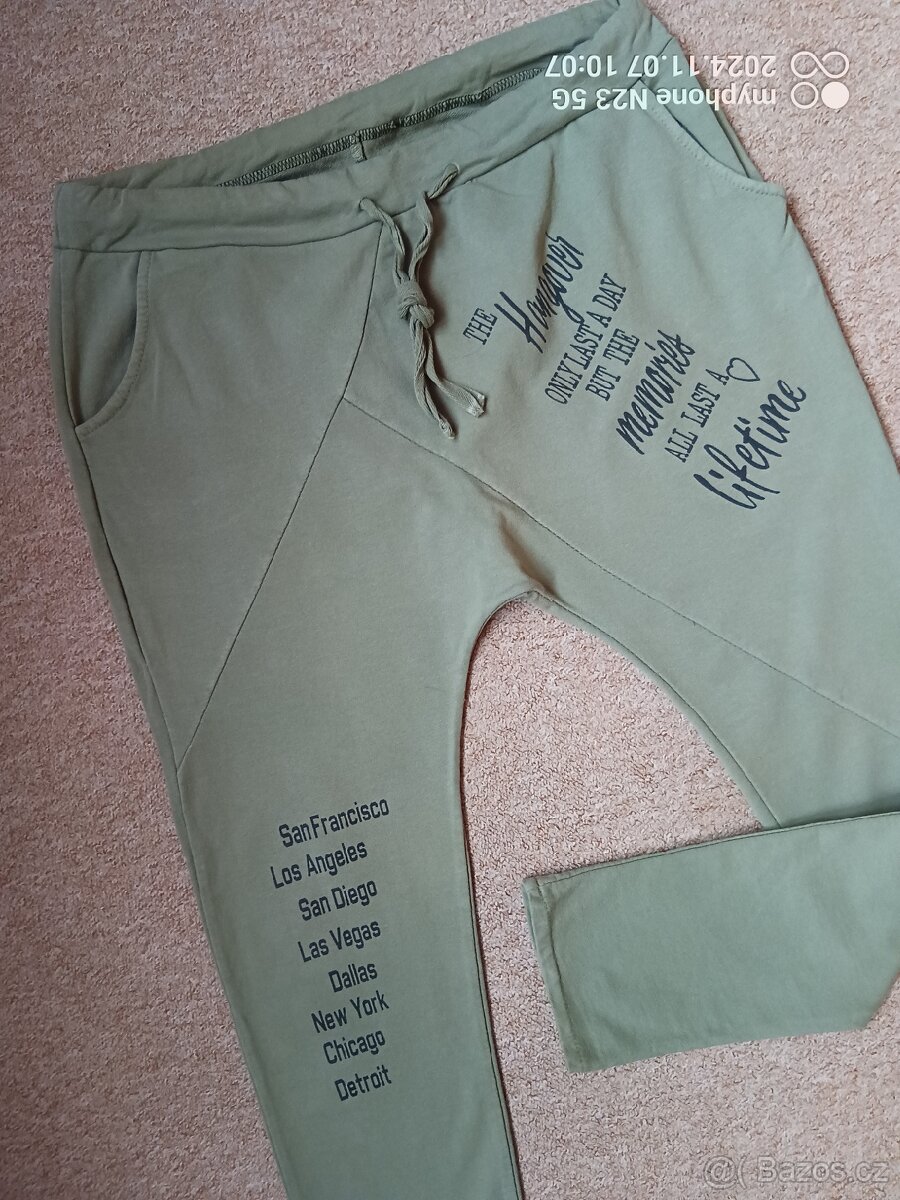 Harémky - nasrávačky - baggy "khaki" - 12