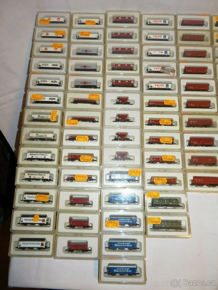 Sada 213 kusů lokomotivy Märklin Z-rail Mini-Club 57x - 12