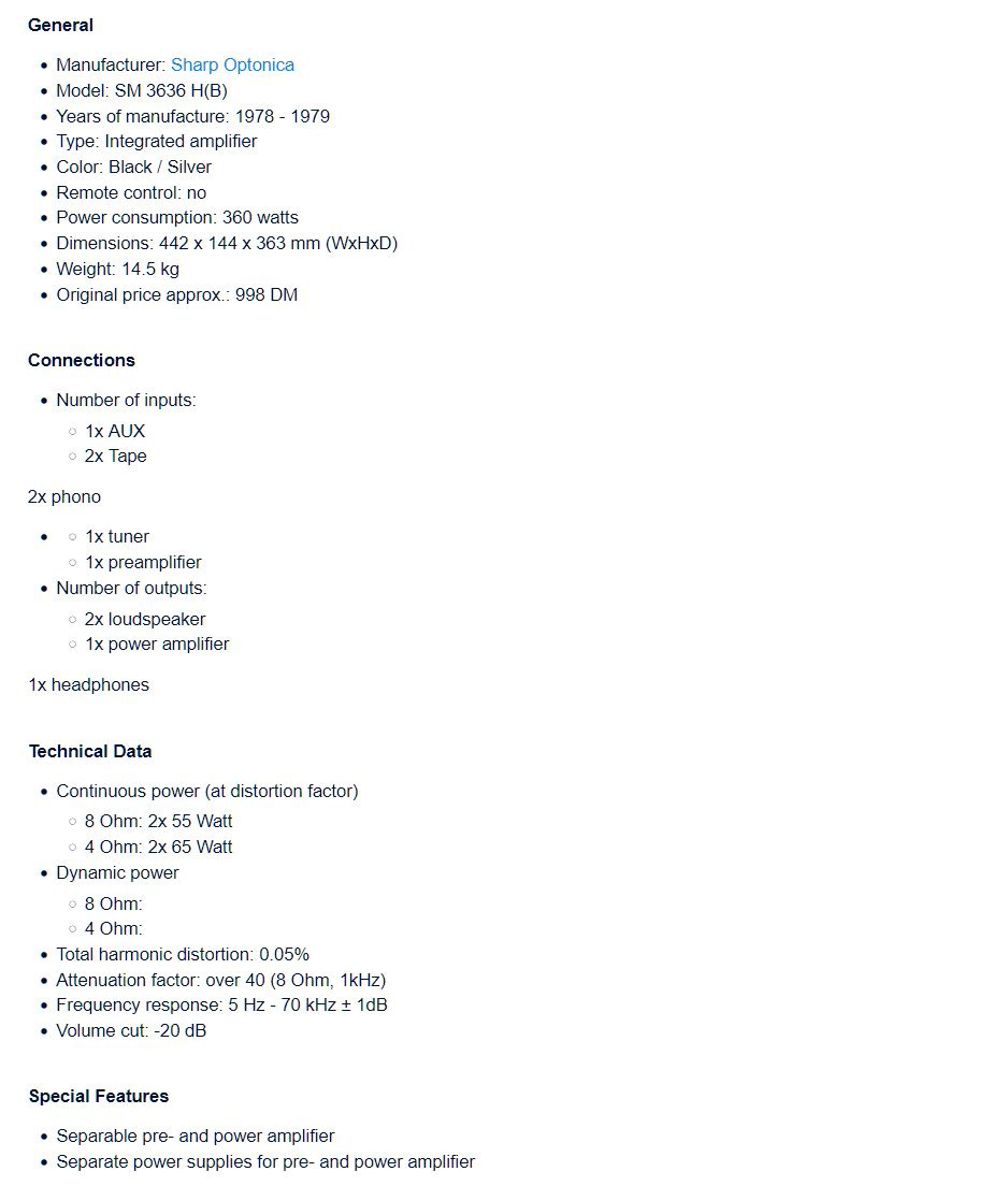 SHARP Optonica SM-3636 Stereo Amplifier/ Vintage/ Old School - 12