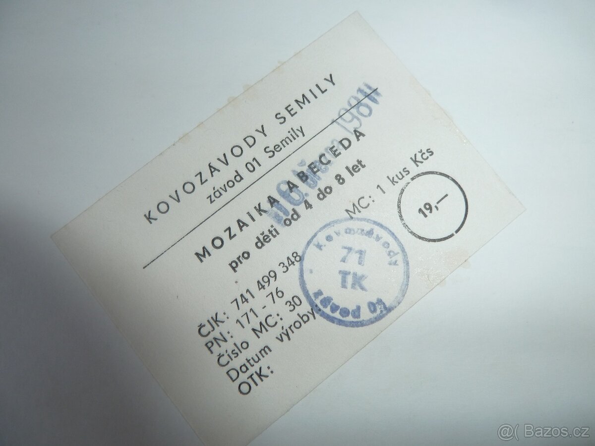 Retro mozaika Brouček Kovozávody Semily 1981 - 12