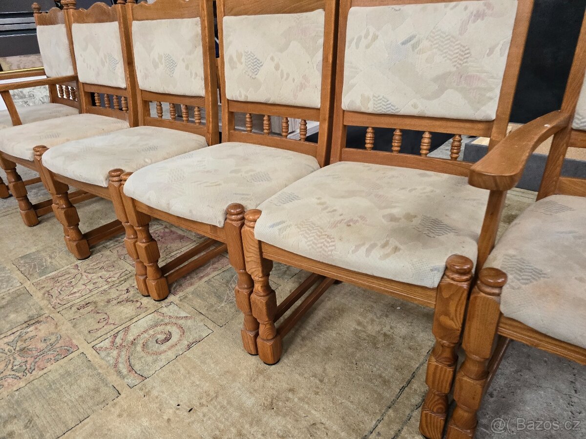 6x židle rustikál komplet 47x50 výšká 48 cm - 12