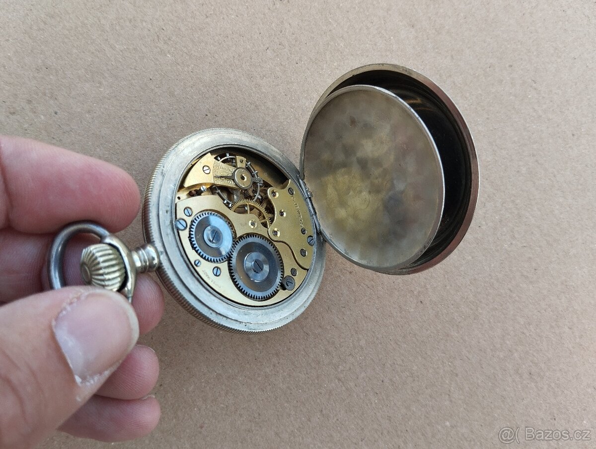 Masivní, velké starožitné dvouplaštové hodinky, 101g - 12