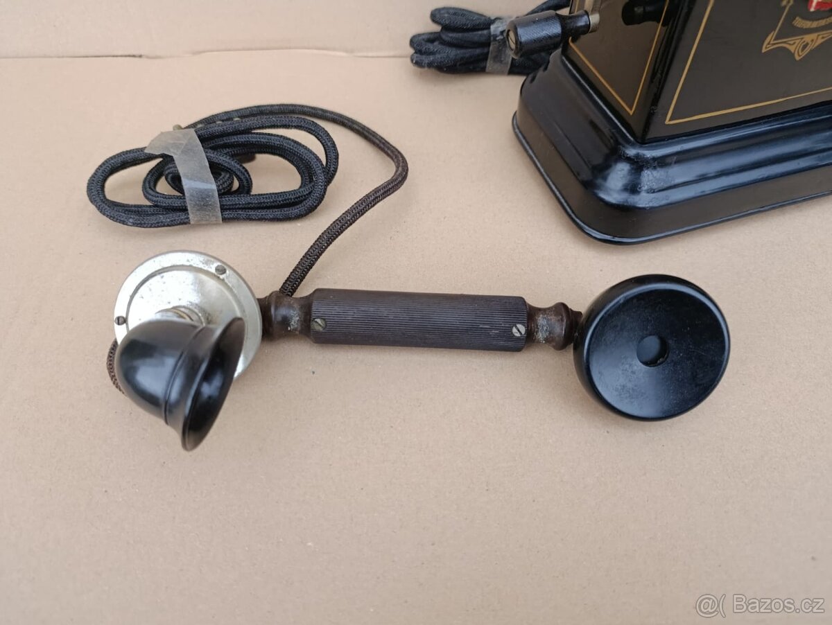 Velmi starý dánský telefon Jydsk, top zachovalý ks do sbírky - 12