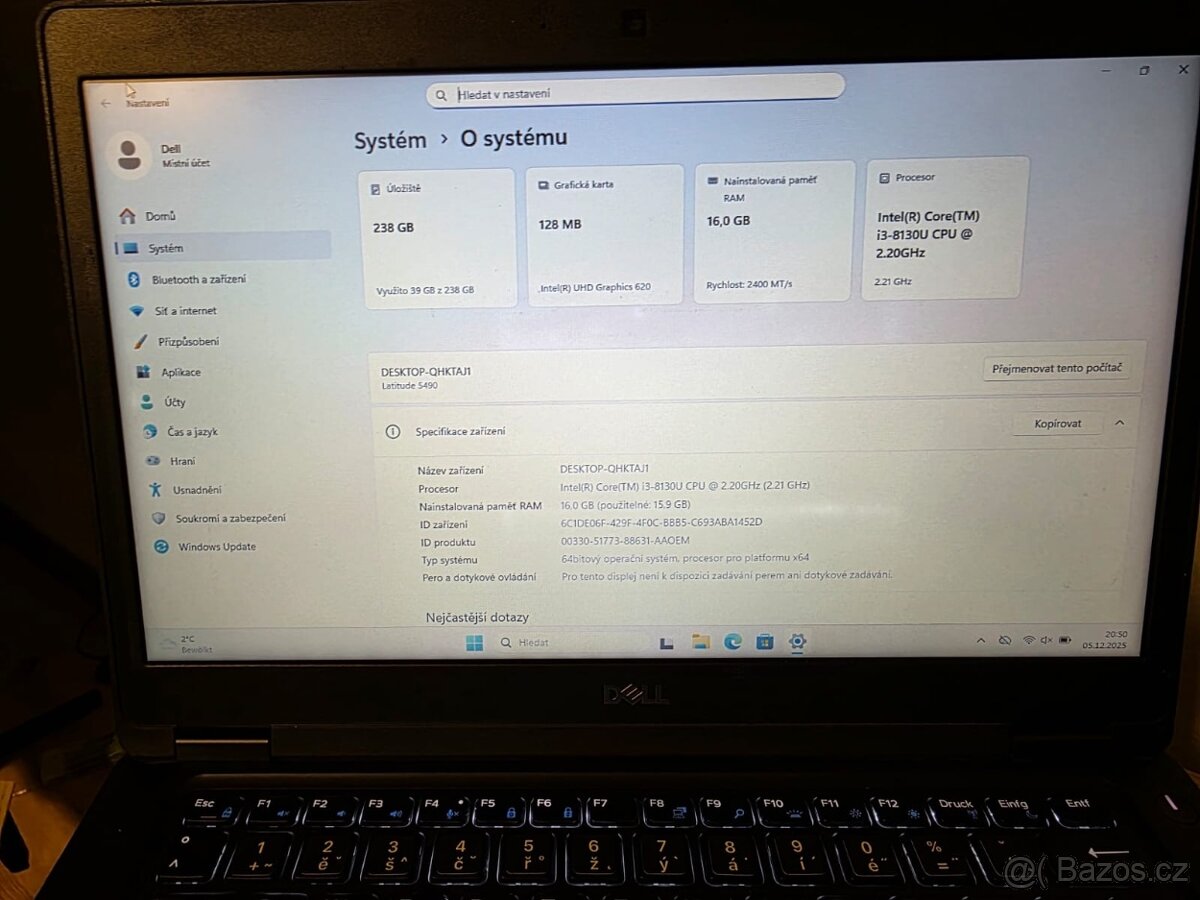 Notebook Dell Latitude 5490 | 16GB RAM | Win 11 Pro | SSD - 12
