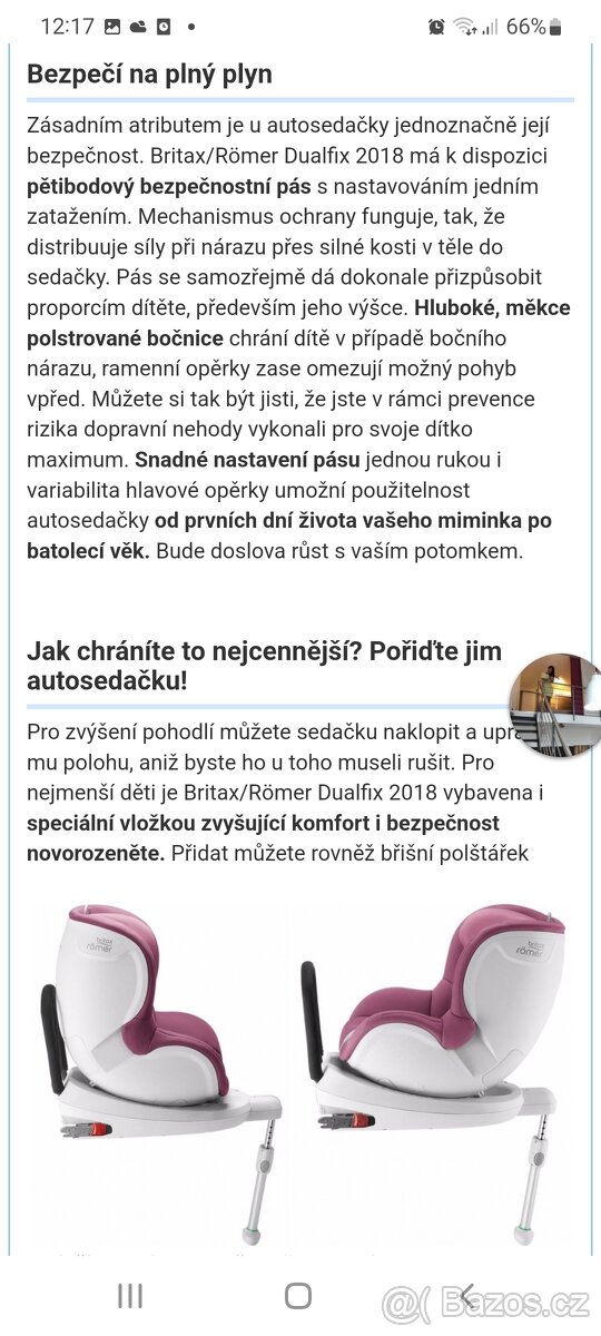 Dvě dětské autsedacky britax romer dualfix - 12