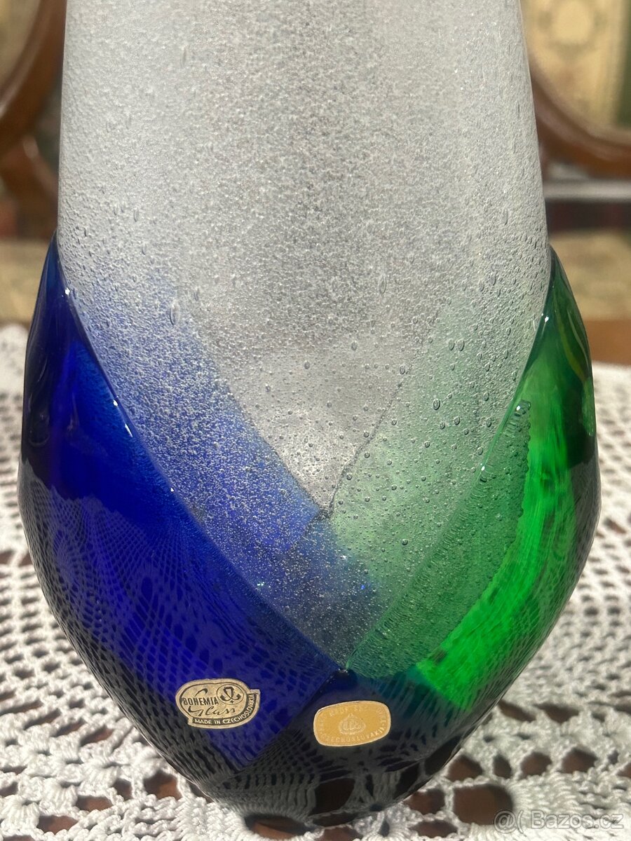Váza hutní sklo František Špinar 1976 Škrdlovice - 12