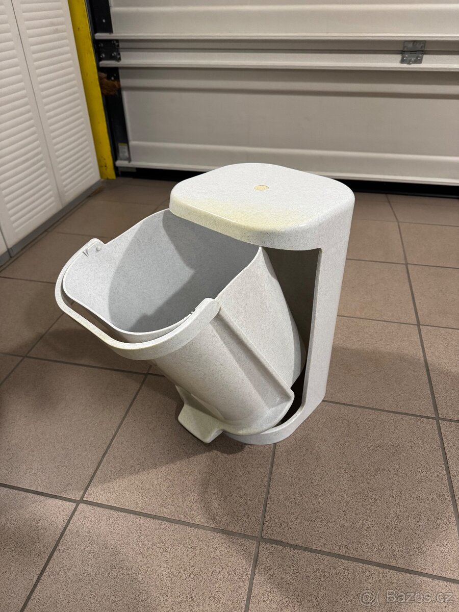 RETRO nášlapný koš 25 L - bílý TOP STAV - 12