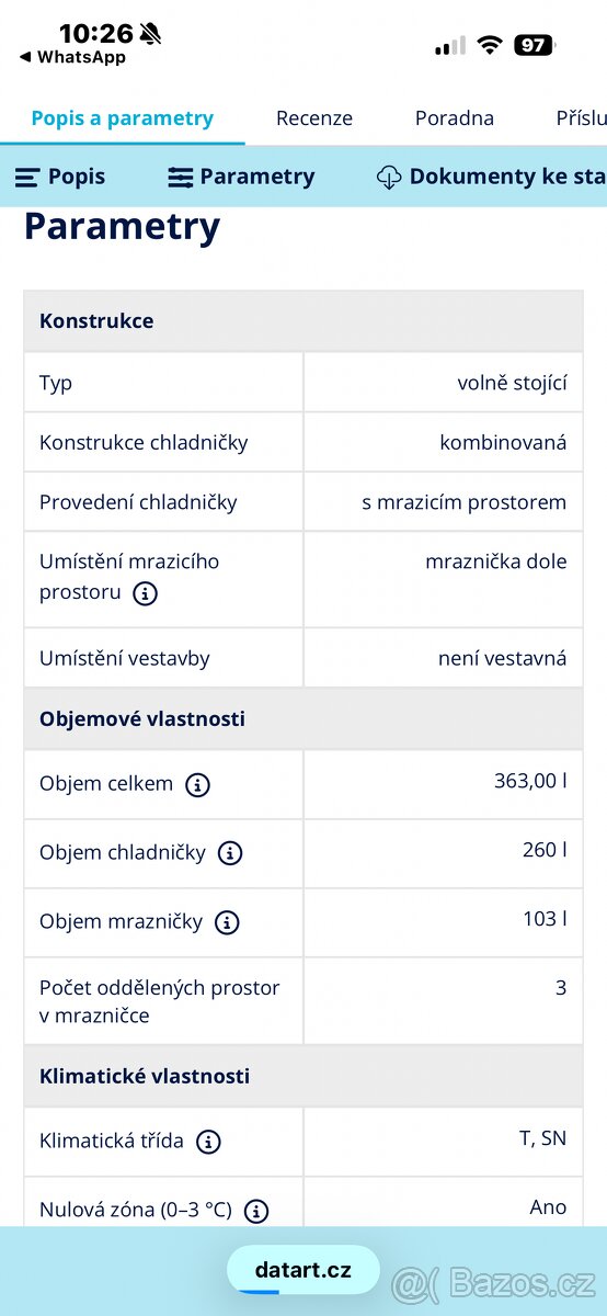 Chladnička s mrazničkou Bosch serie 4 - 12