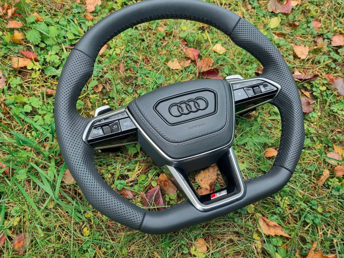 AUDI A6 C8 A8 SQ8 Q8 VOLANT kozeny zkoseny perforovana koža - 12