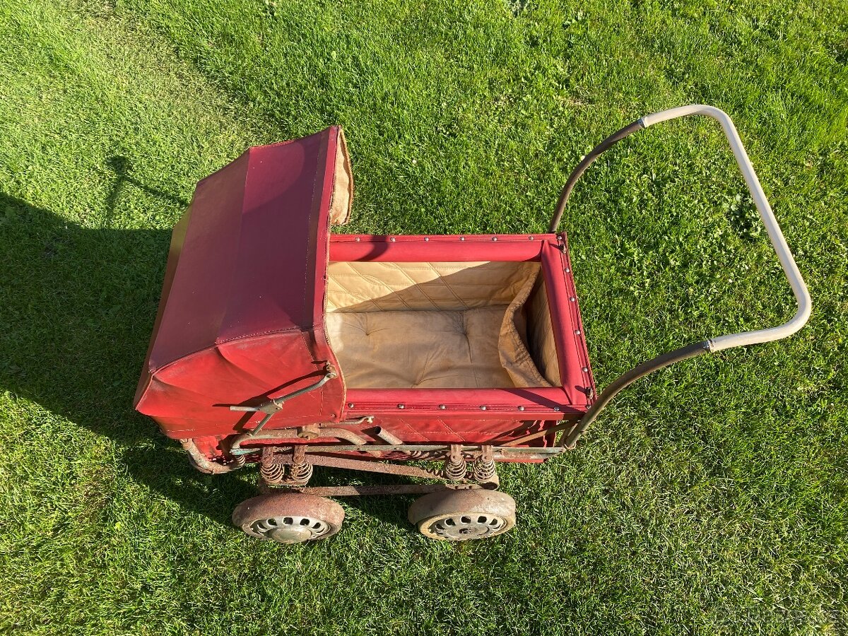 kočárek starý dětský kočárek pérák retro dětský kočárek - 12