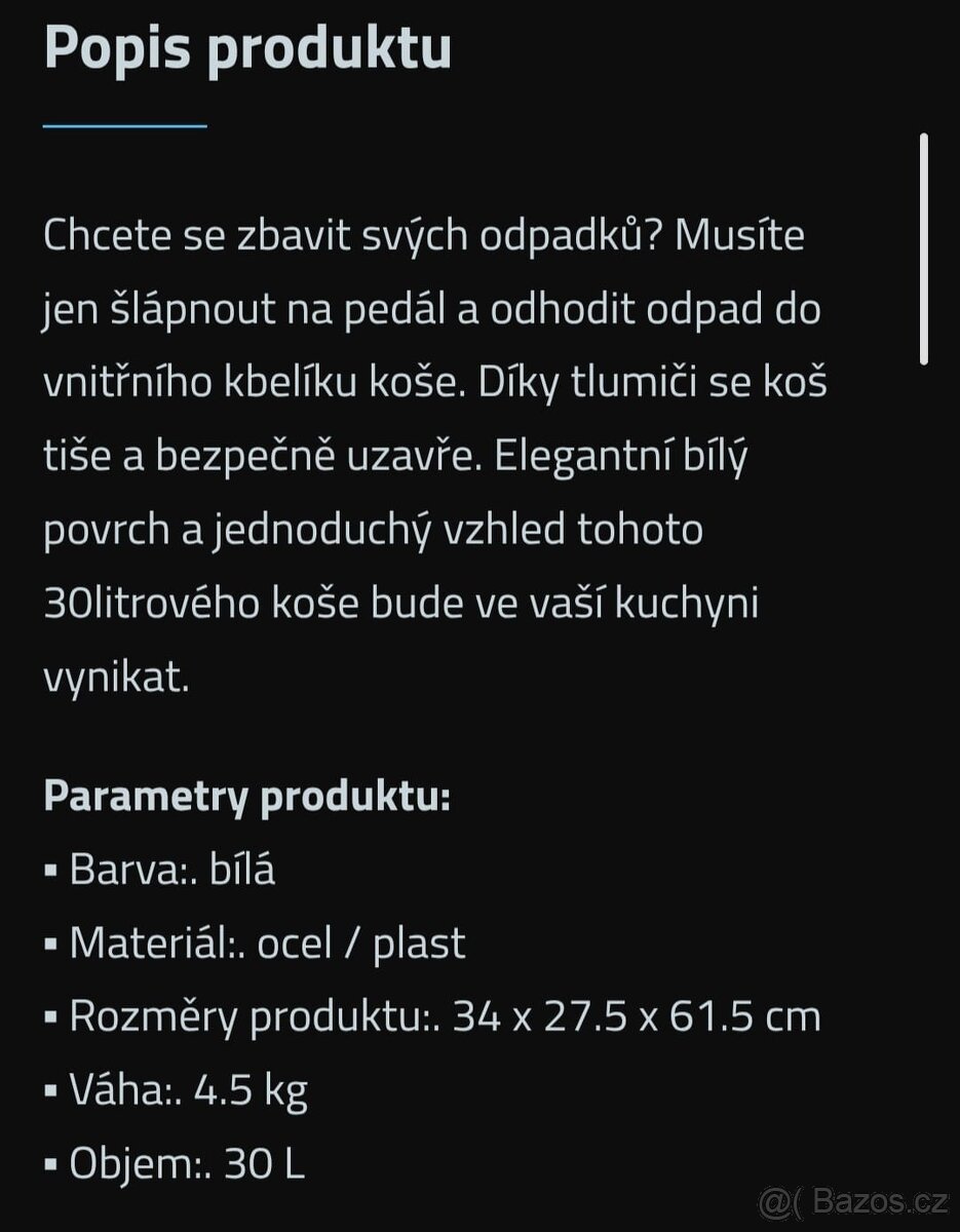 NOVÝ ODPADKOVÝ KOŠ 30 LITRŮ - ANTACIT - 12