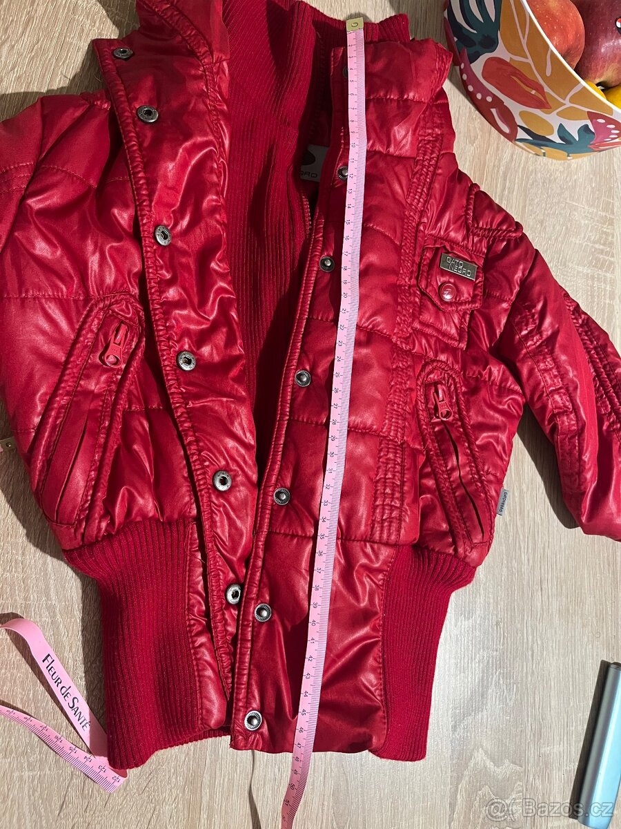 Bunda červená vel. 128, velmi módní - 12