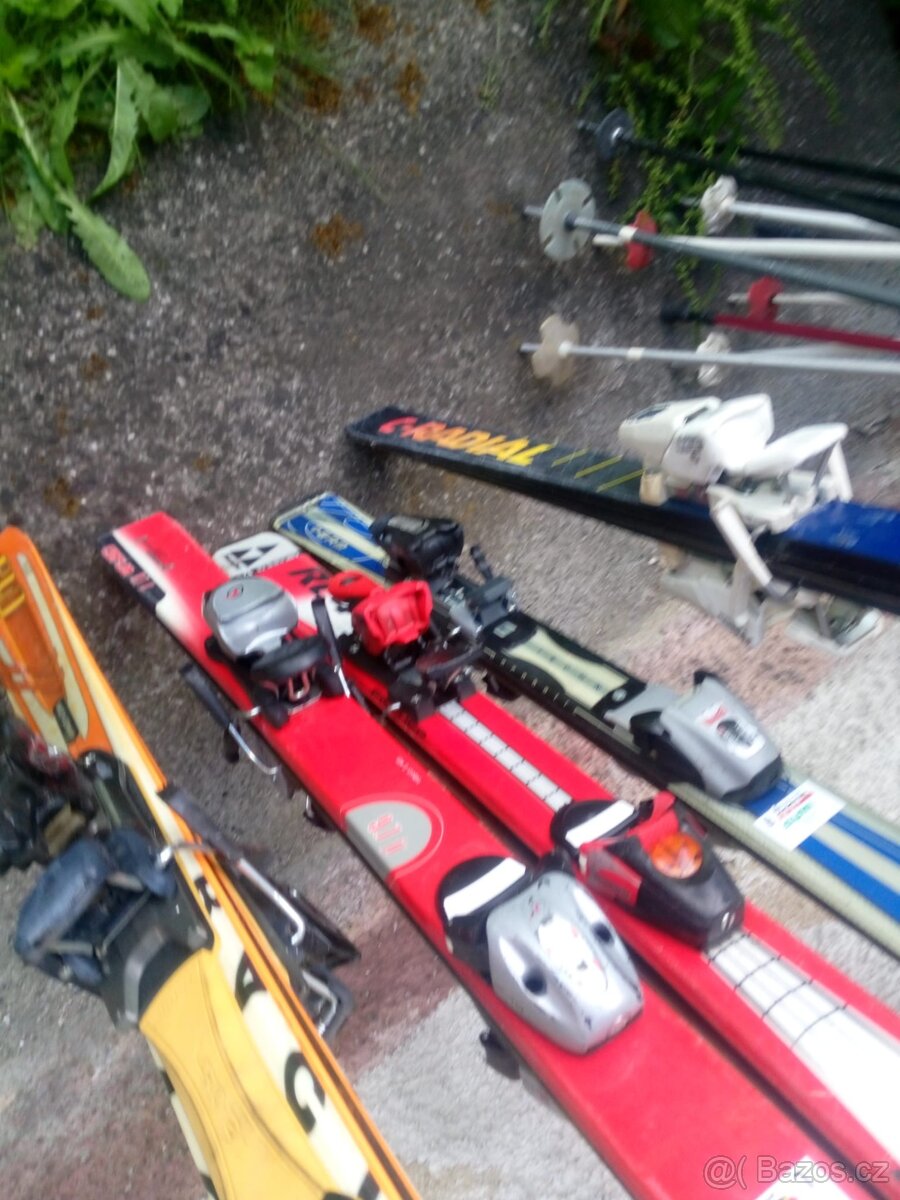 Lyže , lyžařské boty ,Lyžařské hole - 12