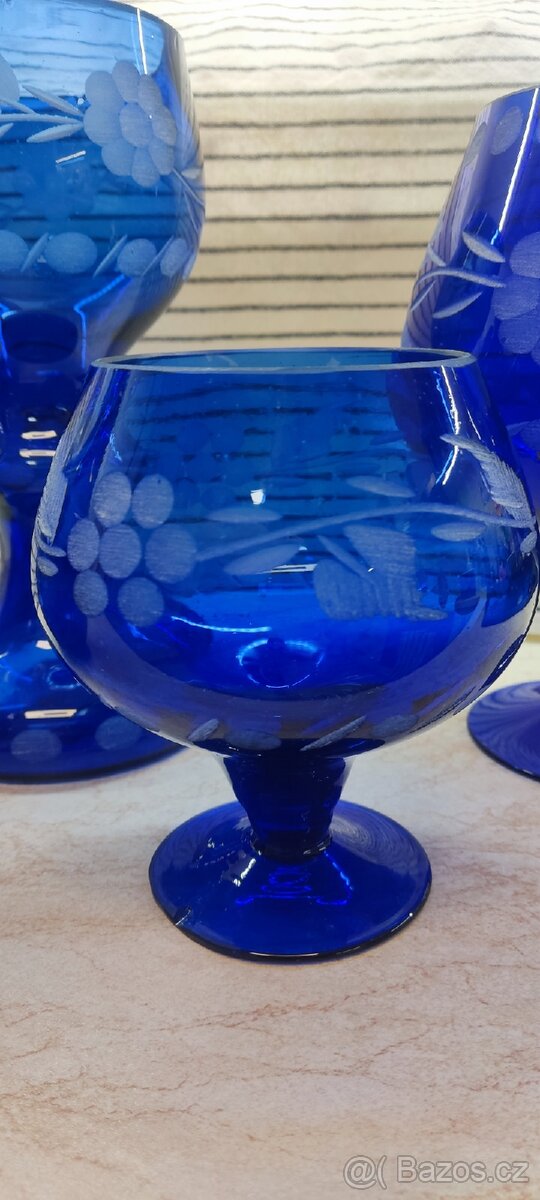 Sada kobaltové sklo Nový Bor - 12