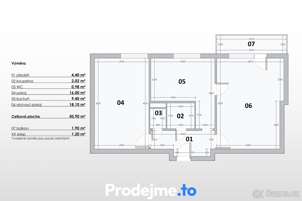 Prodej bytu 2+1 51 m², Znojmo, ev.č. 100175 - 12