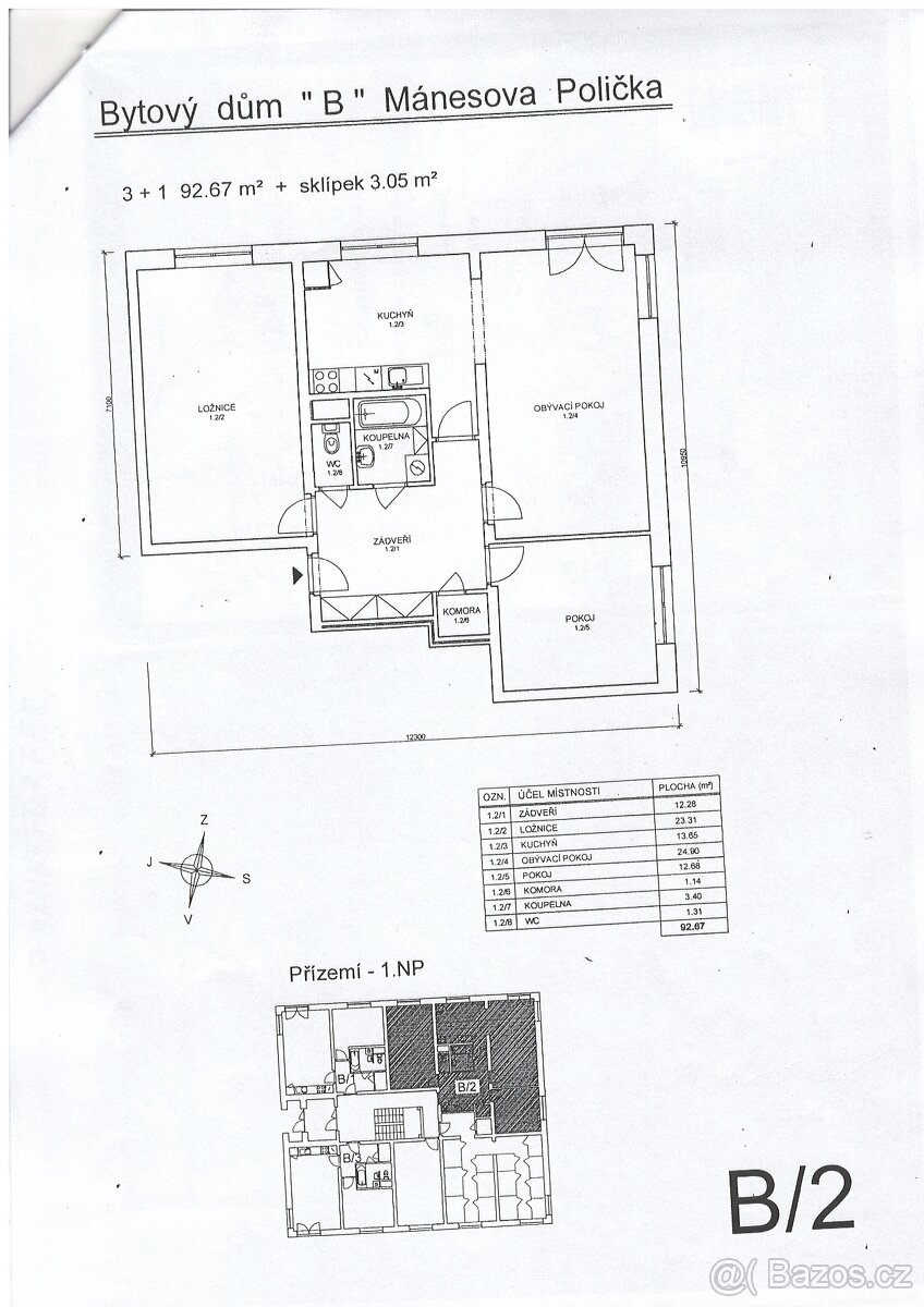 Pronájem bytu 3+1, 93m2, Modřecká, Polička okr. Svitavy. - 12