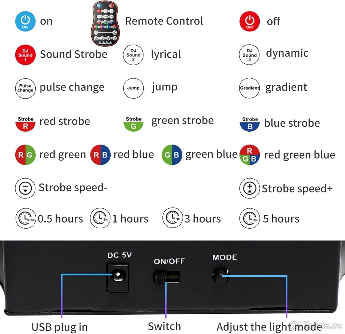Stroboskopické světlo pro párty - LED disko 2ks Cena za vše - 12