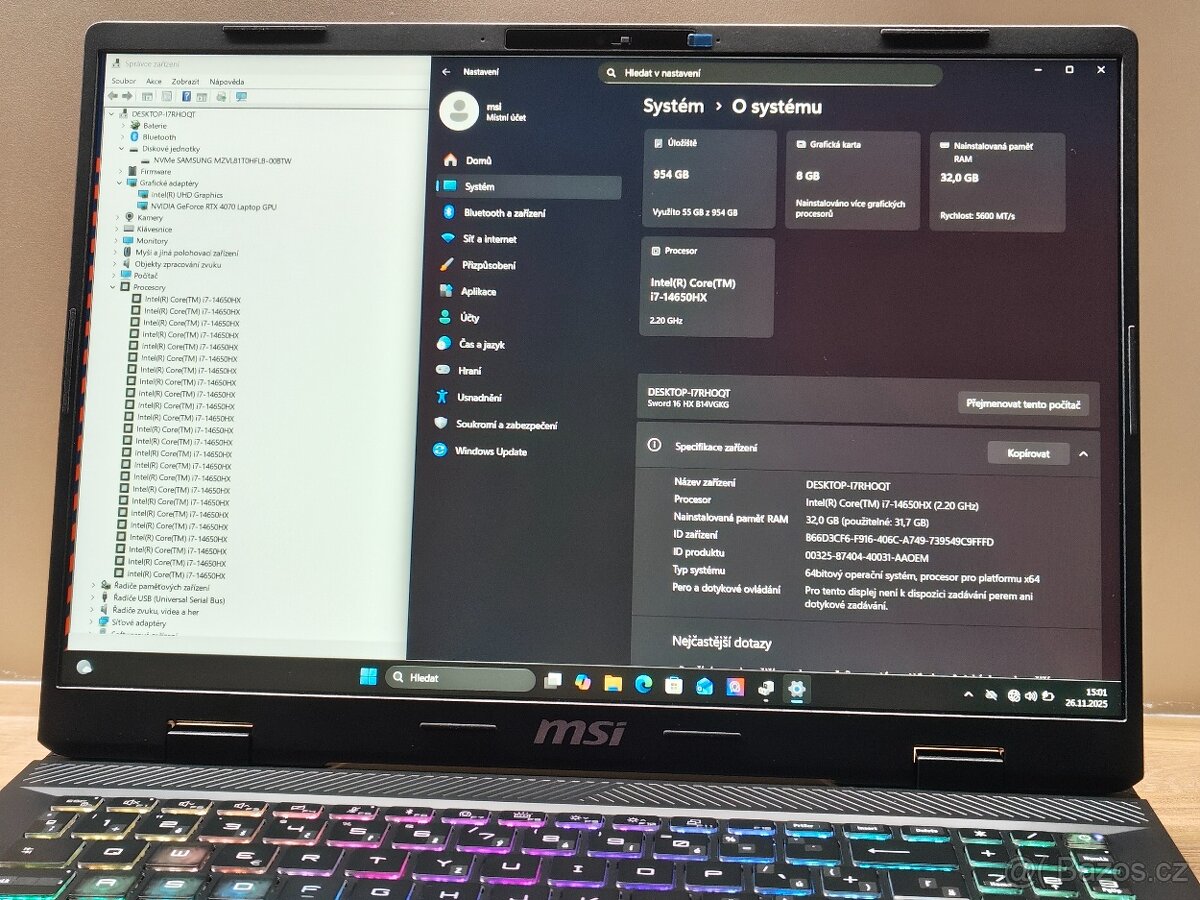 MSI SWORD 16 HX B14V_i7-14650HX_32GB_1TB_RTX 4070 8GB - 12
