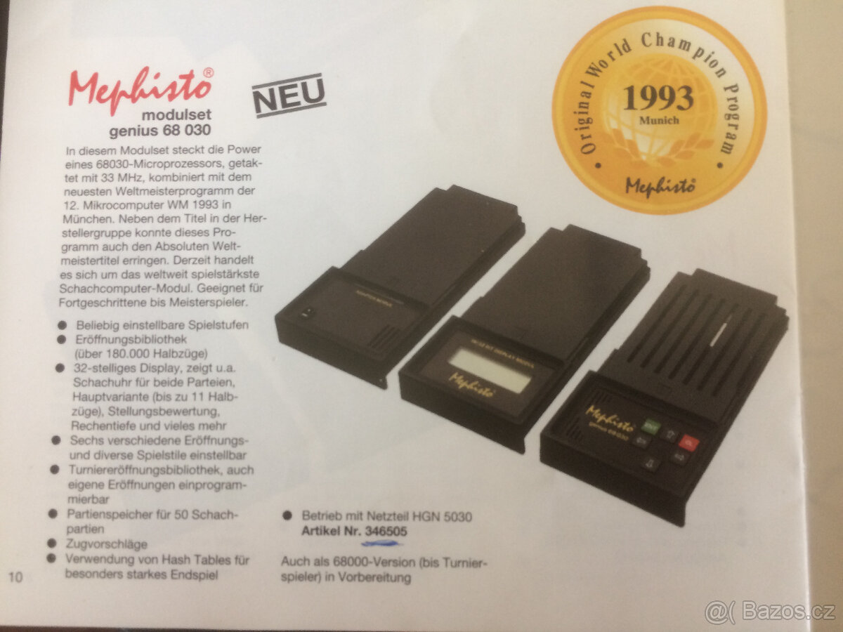 Elektronické šachy Mephisto modulset genius 68030 - 12